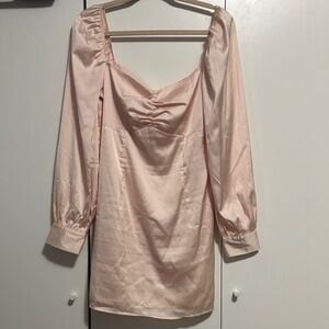 Fashion Nova Blush Satin Dress